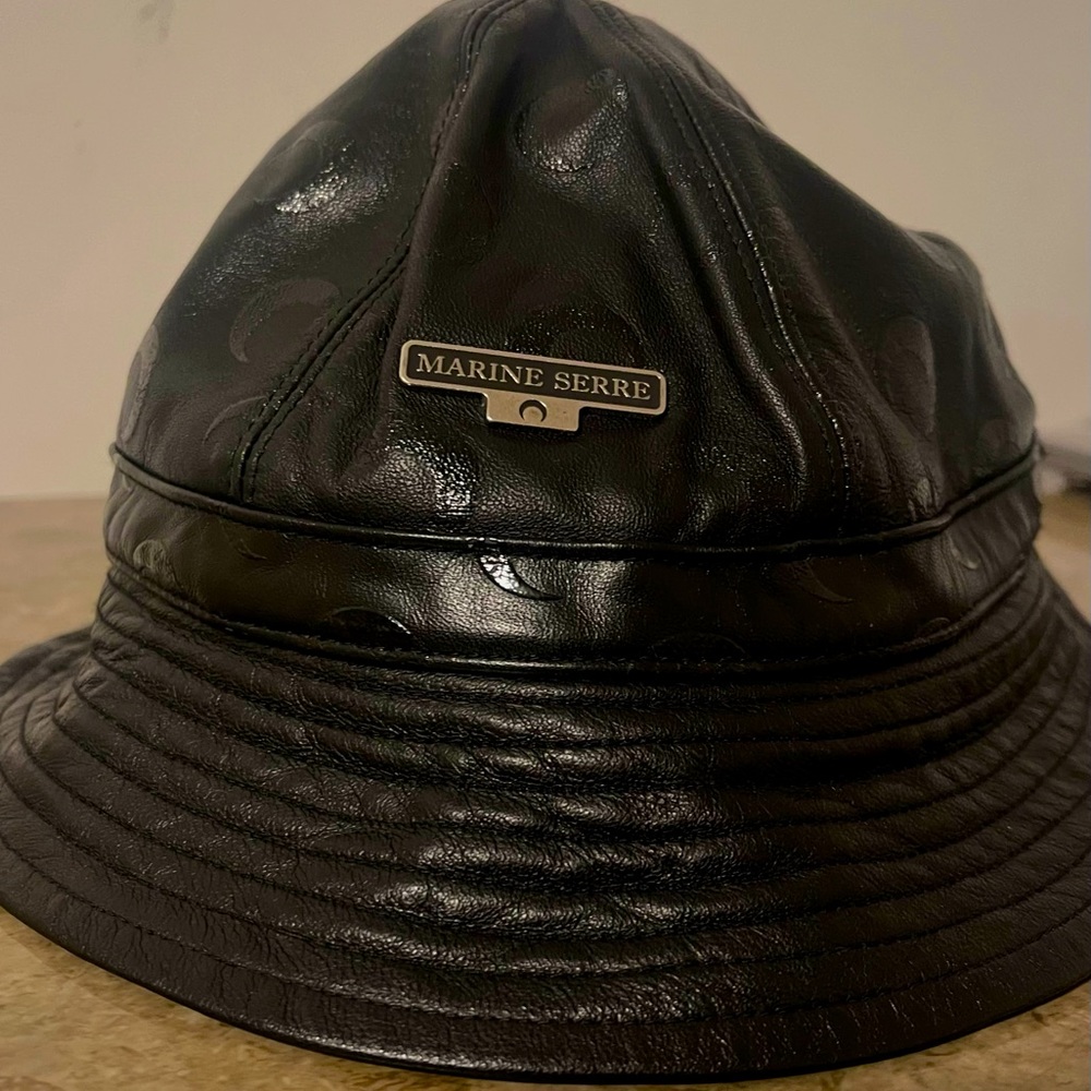 Marine Serre Leather Bucket Hat New